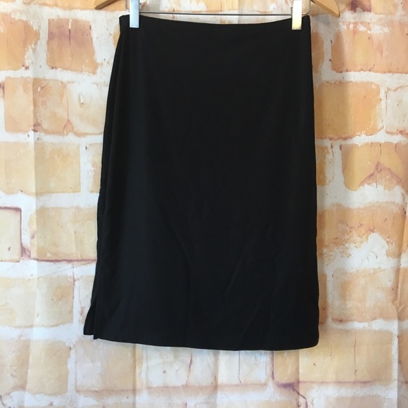 Pull on Black Pencil Skirt with Side Slits Sz S - Picture 5 of 8